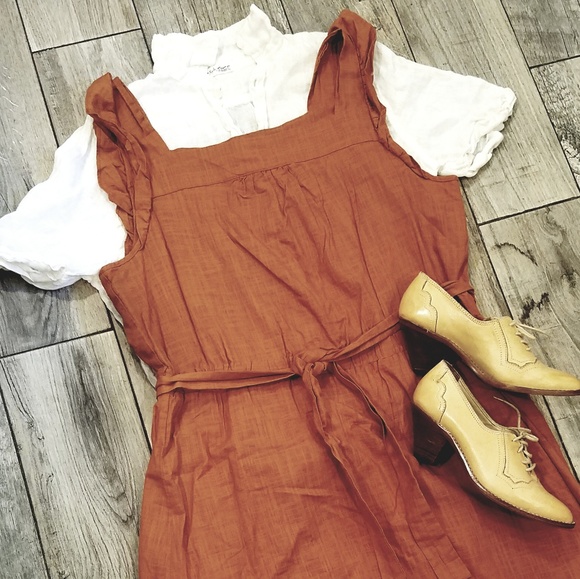 Universal Thread Dresses & Skirts - Nwt orange ruffle dress/jumper overalls xl